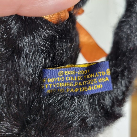 BOYDS BEARS BLACK CAT PEPPER B SCAREDYCAT DRESSED JOINTED PUMPKIN Damaged tag - Picture 9 of 9